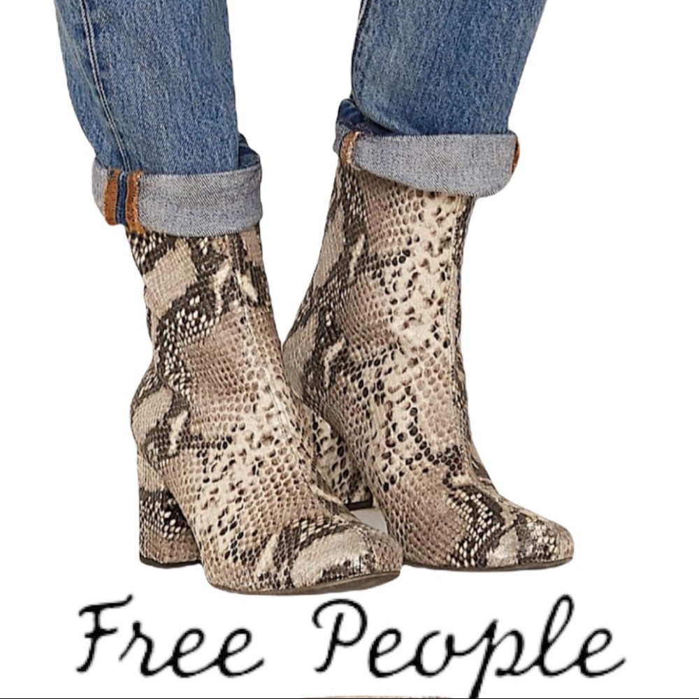Free People Cecil Snakeskin Ankle Boot!
